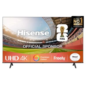 Hisense 43" 43E6QTUK 4K Ultra HD Smart TV AI TV - 4K UHD, Hi-View AI Engine, Precision Colour, AI Smooth Motion, Sports Mode with Freely, Disney +, YouTube, Netflix