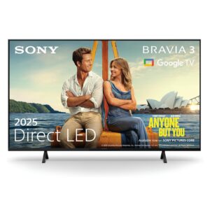 Sony BRAVIA 3 – Direct LED, X-Balanced Speaker, Dolby Vision/Atmos, IMAX Enhanced, Google TV (2025), Google Cast, Apple AirPlay 2, Eco Dashboard 2, Game Menu 2 – 75-inch
