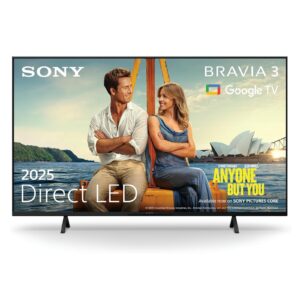 Sony BRAVIA 3 – Direct LED, X-Balanced Speaker, Dolby Vision/Atmos, IMAX Enhanced, Google TV (2025), Google Cast, Apple AirPlay 2, Eco Dashboard 2, Game Menu 2 – 43-inch