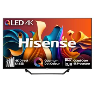 Hisense 50 Inch 4K QLED Smart TV 50A7NQTUK - Quantum Dot Colour, 4K AI Processor, Dolby Vision Atmos, Smooth Motion, Sports Mode, Vidaa OS with Freely, Youtube, Netflix and Disney+ (2024 Model)